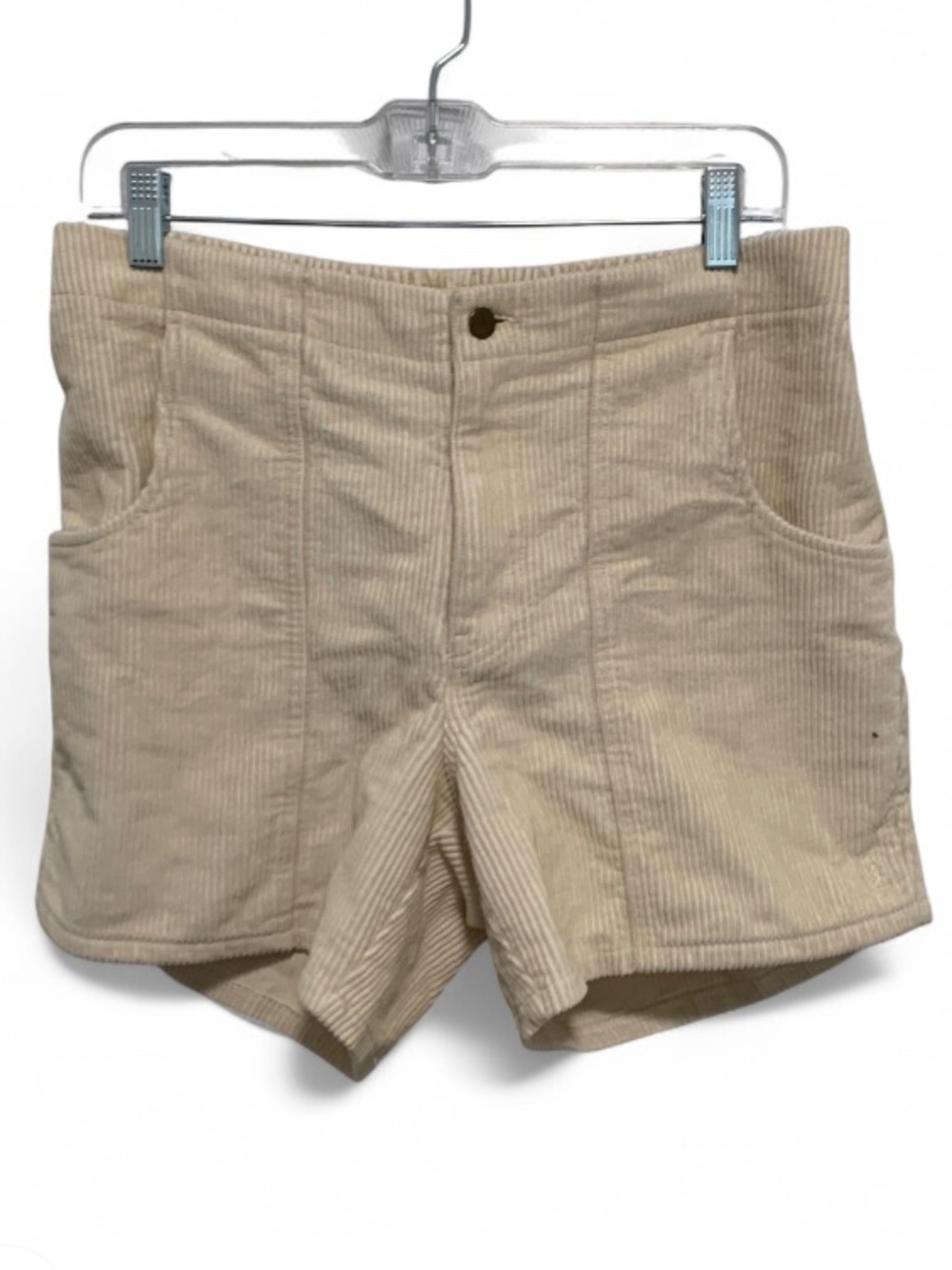 Dandy Del Mar Corduroy High-Rise Shorts in Cream